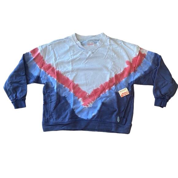 Free People Movement Oversized Crewneck Bohemian Pullover Sweatshirt Tie Dye XS - Picture 4 of 7